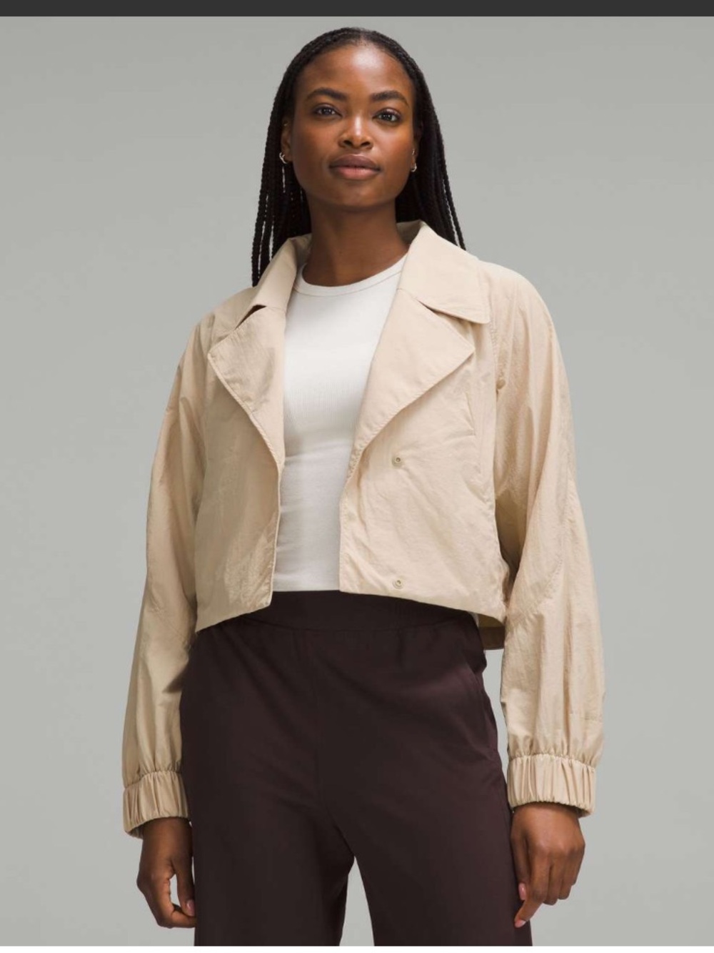 lululemon athletica Cropped Trench Jacket color: Trench Light Beige NWOT